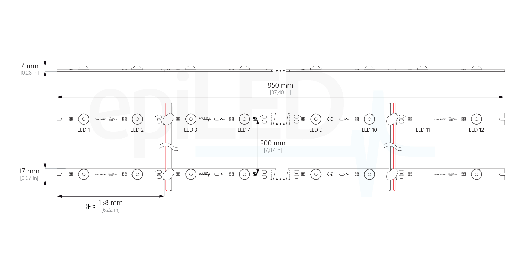 led-board-planar-net-7w-dimensions