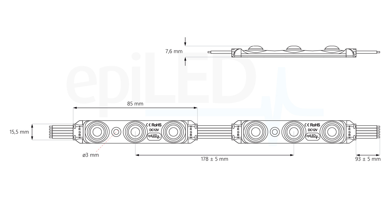 led-module-disco-rgbw-abmessungen