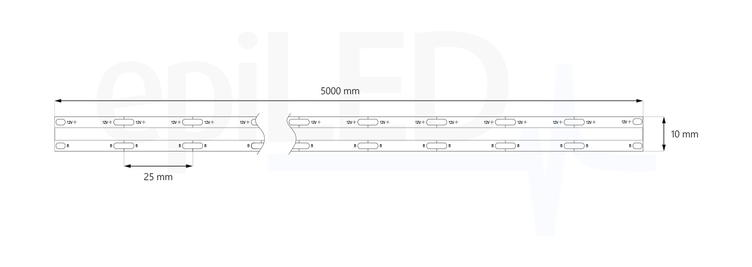 LED pásek COB-252-RGB rozměry