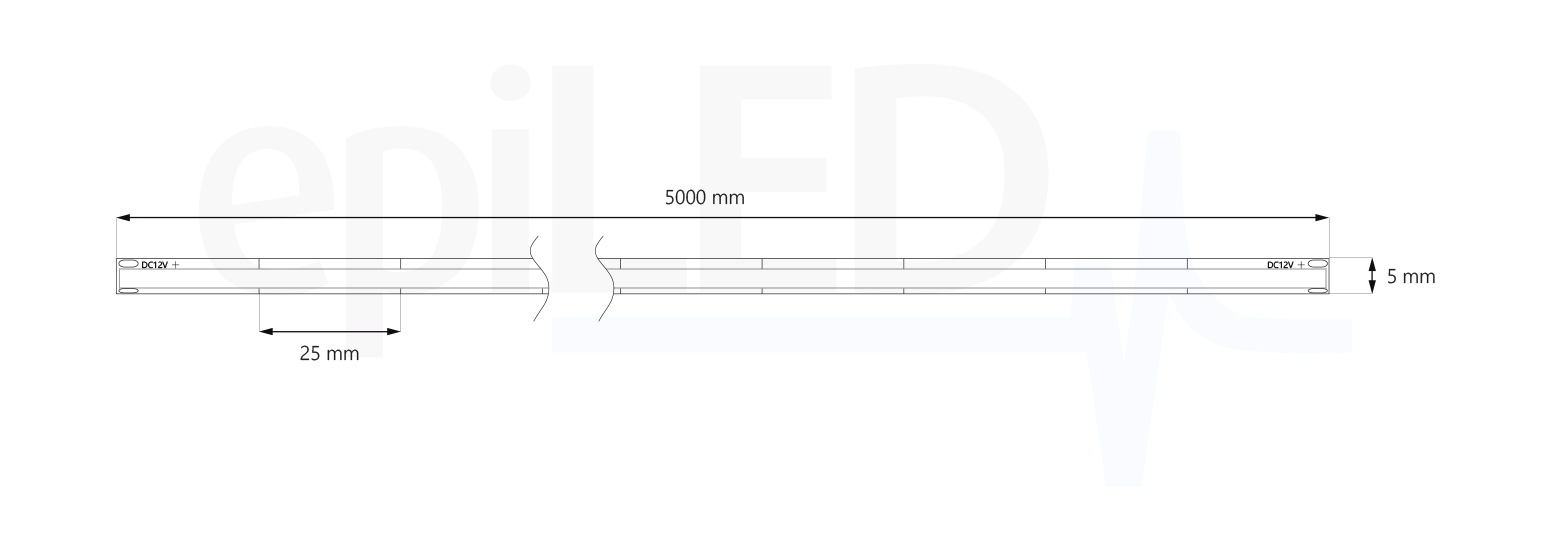 LED pásek COB-384 rozměry