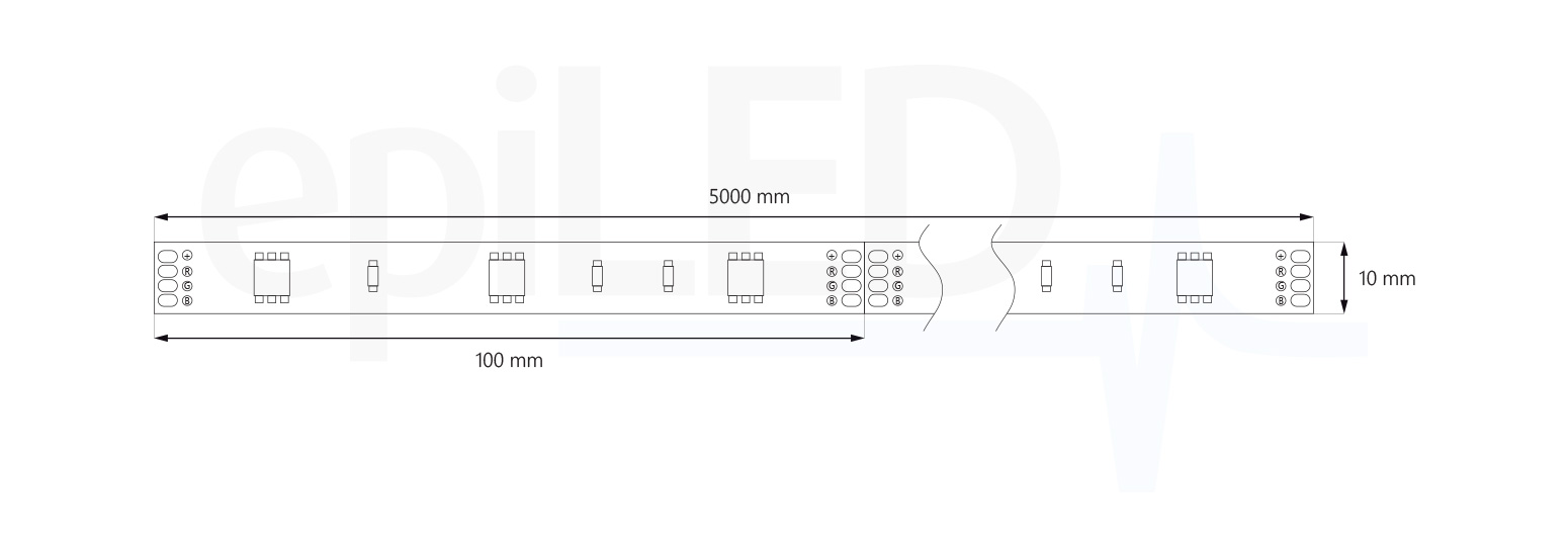 LED pásek RGB-30 rozměry
