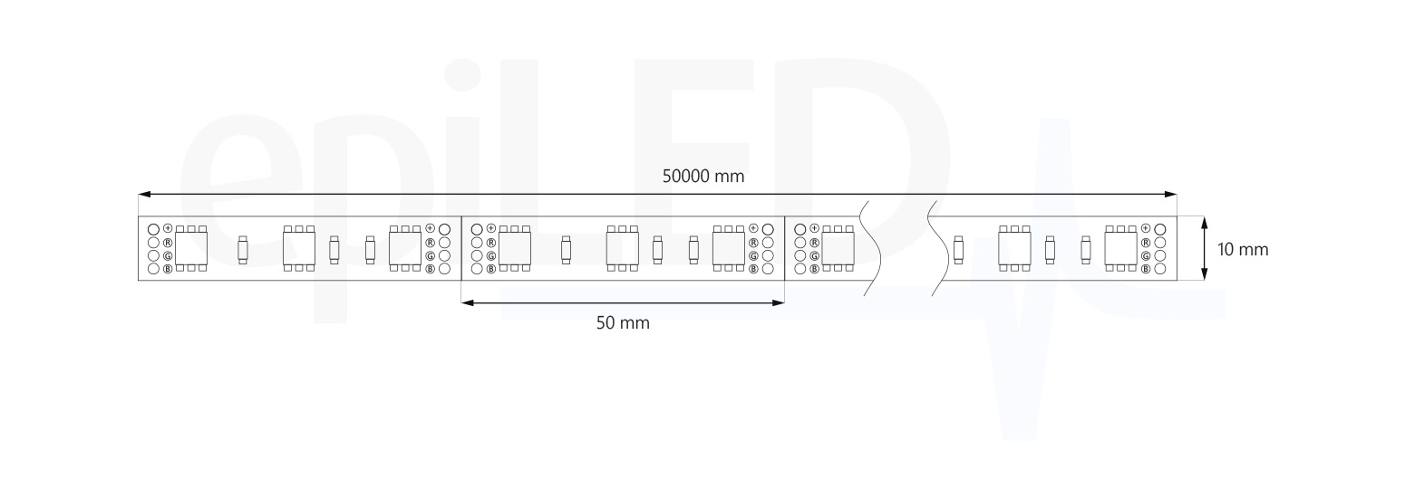 LED pásek RGB-60 rozměry