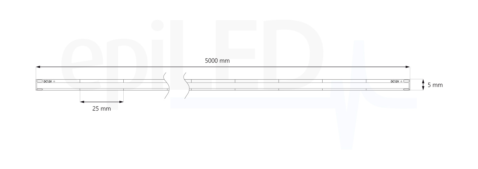Taśma LED COB-384 wymiary